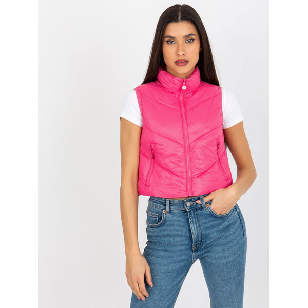 BASIC Tmavoružová krátka prešívaná vesta NM-KZ-H-908.46P-dark pink 38119953