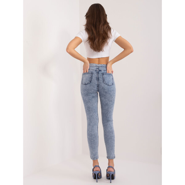 BASIC Modré dámske úzke džínsy s ozdobnými gombíkmi NM-SP-M516.59P 41458369