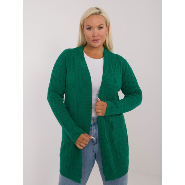 BASIC Zelený sveter s prednými vreckami PM-SW-PM-3727.93-green 57254612