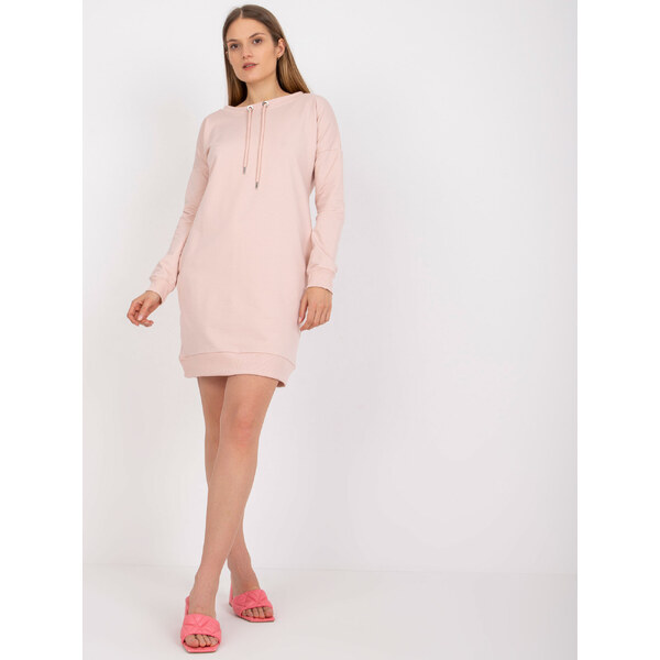 BASIC FEEL GOOD Svetloružové mikinové šaty -AP-SK-A-006.73-light pink 32425701