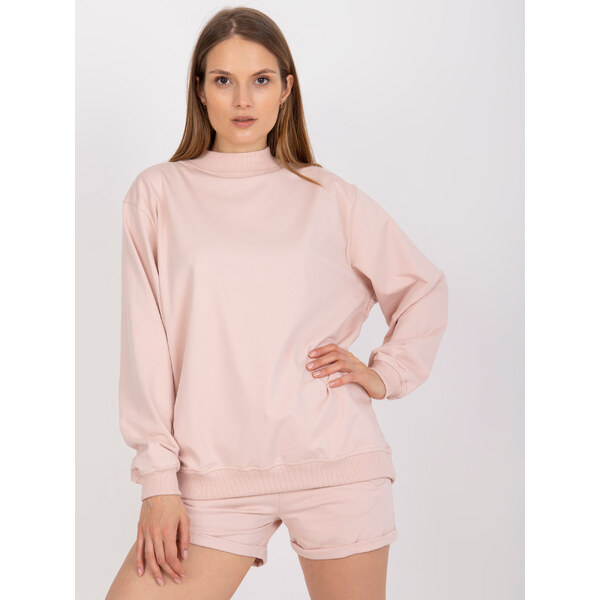 BASIC FEEL GOOD Svetloružová oversize mikina s rolákom -AP-BL-A-R001 32574960