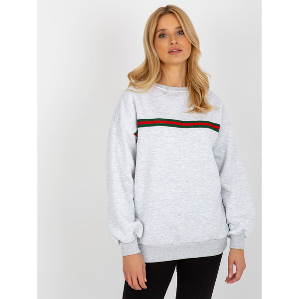 BASIC Svetlosivá mikina s tenkým prúžkom -EM-BL-760.01-light grey 39117854