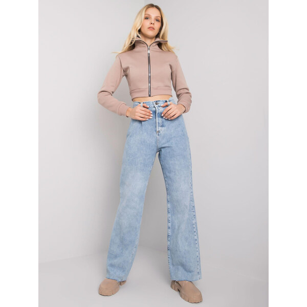 RUE PARIS Svetlomodré široké džínsy s vysokým pásom RO-SP-PNT-10.28P 57949070