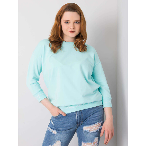 RELEVANCE Mintová dámska mikina s nápisom RV-BL-5978.06P-mint 57948708