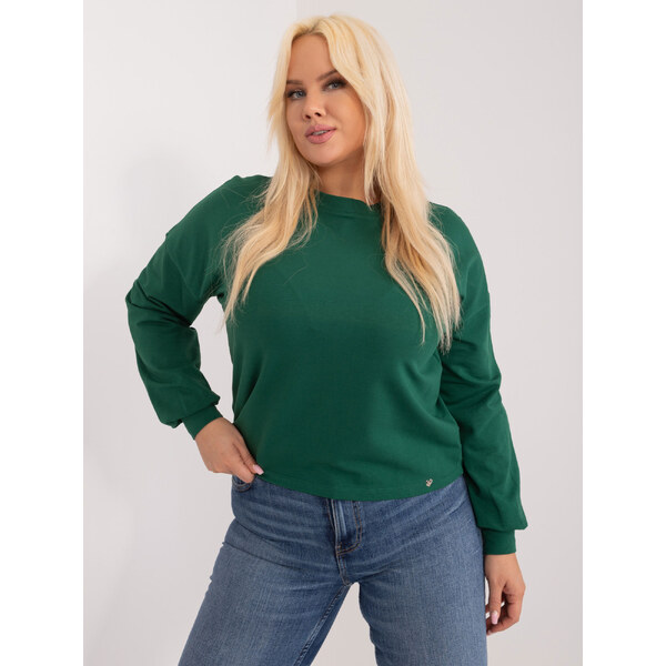 BASIC FEEL GOOD Tmavo zelená dámska basic mikina RV-BL-6317.94-green 23786727