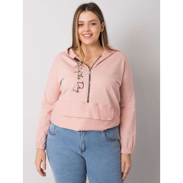 RELEVANCE Svetloružová dámska mikina so zipsom RV-BL-7179.27-pink 57949093