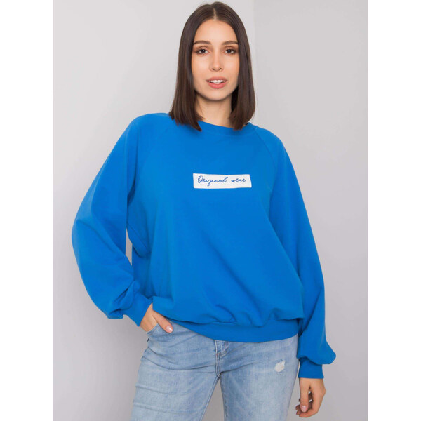 RELEVANCE Modrá voľná mikina Hariette s nápisom Original wear RV-BL 57948809