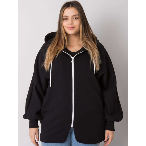 RELEVANCE Čierna dámska mikina na zips s kapucňou RV-BL-7282.22P-black 57949118