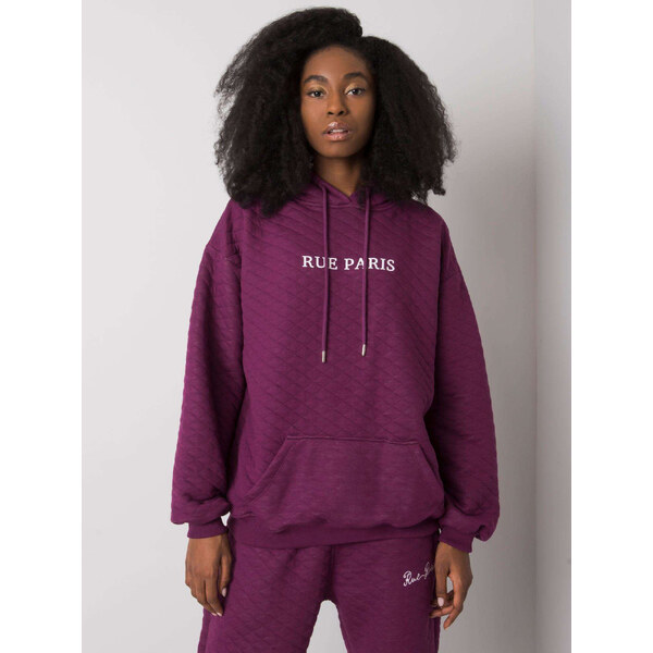 RUE PARIS Fuchsiová dámska prešívaná mikina s kapucňou RV-BL-7452.16 57948800