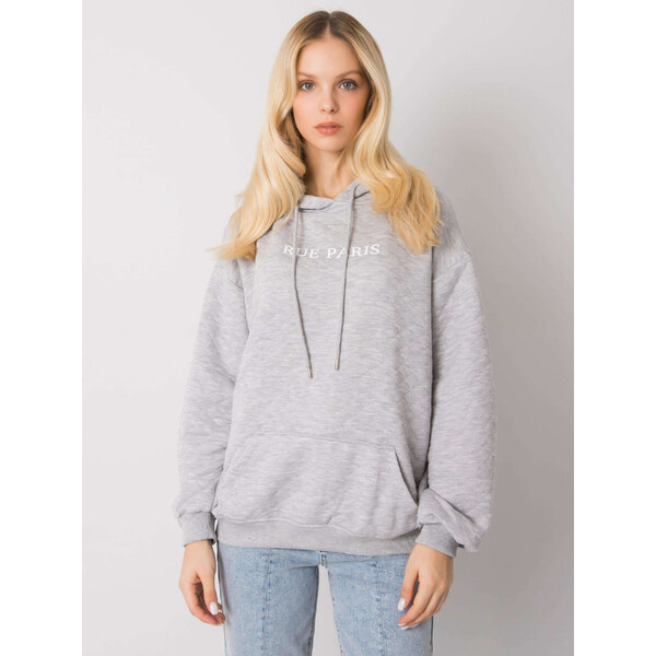 RUE PARIS Svetlosivá dámska prešívaná mikina s kapucňou RV-BL-7452.16 57948798
