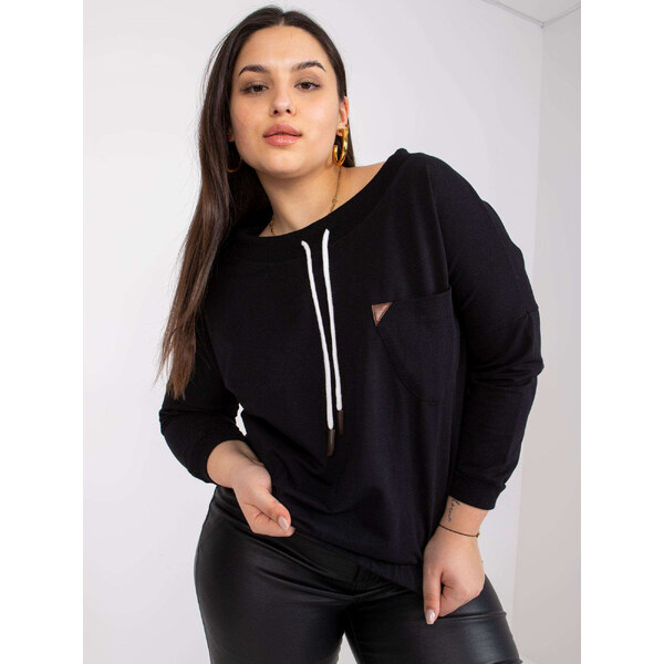 RELEVANCE Čierna mikina Louna s vreckom -RV-BL-7495.12-black 57949875