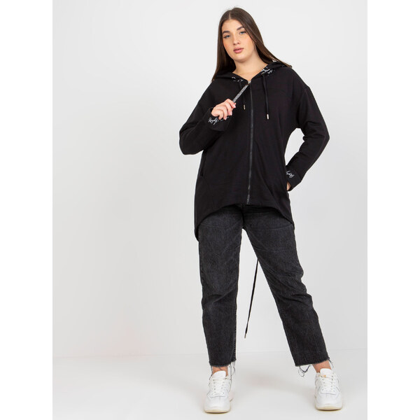 RELEVANCE Čierna asymetrická mikina RV-BL-8266.34P-black 57950969