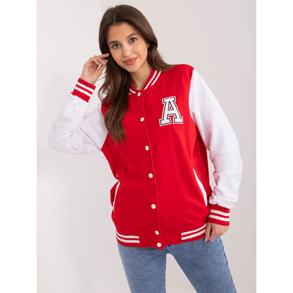 RELEVANCE Červeno-biela baseballová mikina RV-BL-7670.31-red-white 57954701