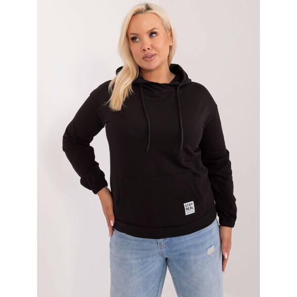 RELEVANCE Čierna mikina s kapucňou -RV-BL-8655-1.13X-black 57955692