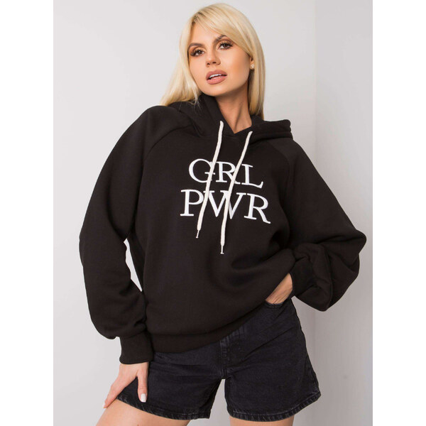 BASIC Čierna dámska mikina s nápisom EM-BL-651 / 3.39X-black 27155379