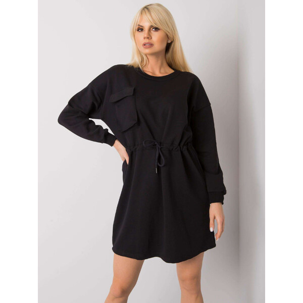 RUE PARIS Čierne dámske mikinové šaty RV-SK-7011.27X-black 57948170