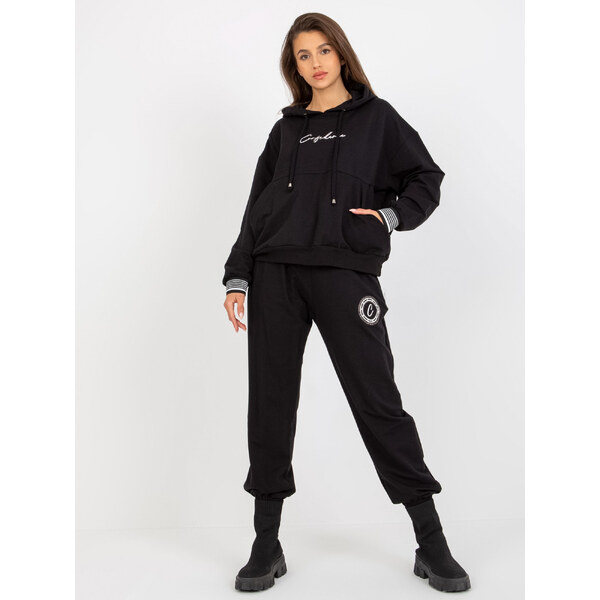 RELEVANCE Čierna tepláková súprava s kapucňou -RV-KMPL-8284.37P-black 57950920