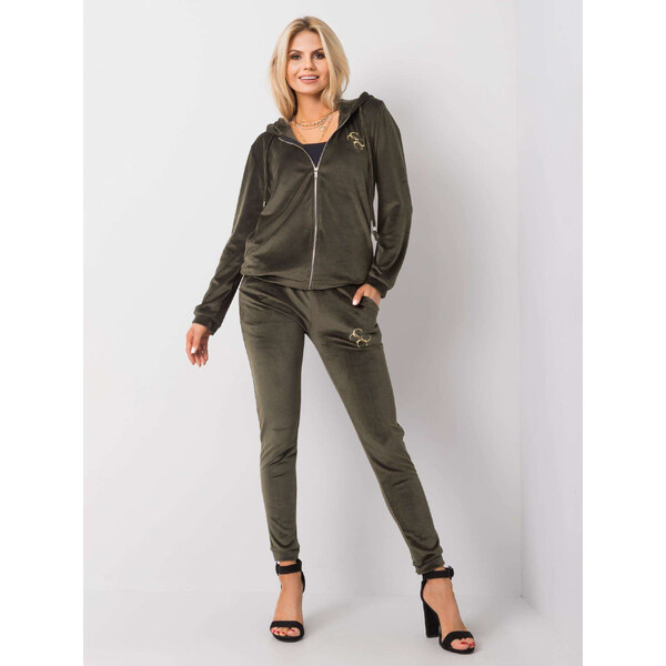 RELEVANCE Khaki dámska velúrová tepláková súprava RV-KMPL-6084.92P 57951301