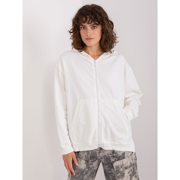 RELEVANCE Smotanová mikina na zips s kapucňou RV-BL-9020.01-ecru 57953708