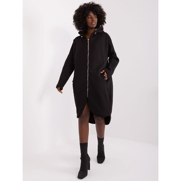 RELEVANCE Čierna dlhá asymetrická mikina RV-BL-4858-2.97P-black 57954011