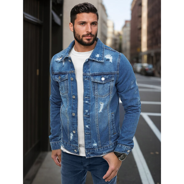 BASIC Modrá pánska džínsová bunda TX3633 22144471