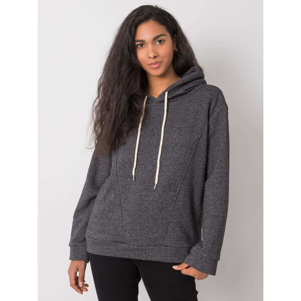 BASIC Tmavo šedá dámska mikina s kapucňou EM-BL-ES-21-525.10-gray 24122688