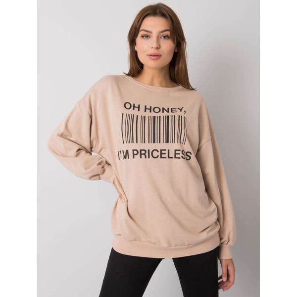 BASIC Svetlo béžová mikina s potlačou EM-BL-536 / 1U.84P-beige 26822822