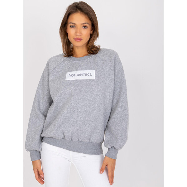 BASIC Sivá mikina Tracy s potlačou Not perfect -EM-BL-N652.46-grey 36920725