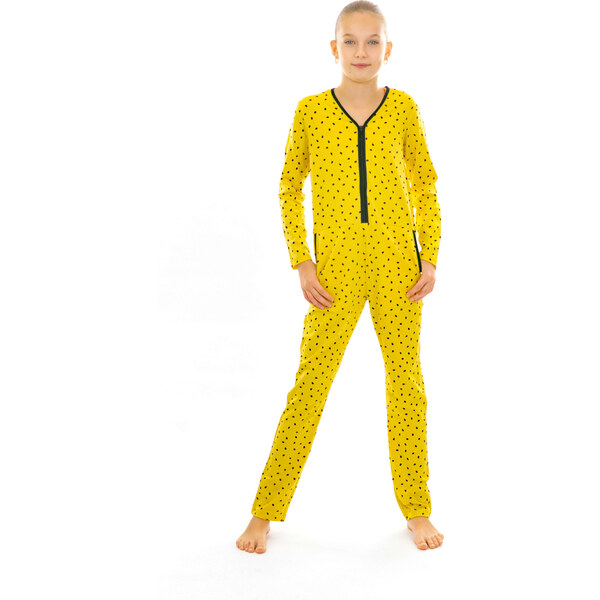 Dendy Dievčenský overal pyžamový dlhý Yellow Veľkosť: 128 63228679