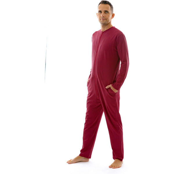 Dendy Pánsky overal pyžamový dlhý Bordo Veľkosť: XXL 63228721