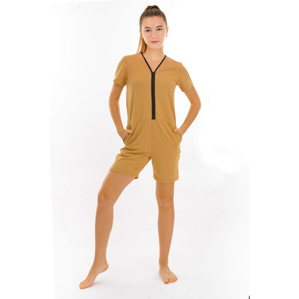 Dendy Dievčenský overal pyžamový krátky Sand Veľkosť: 128 63228706