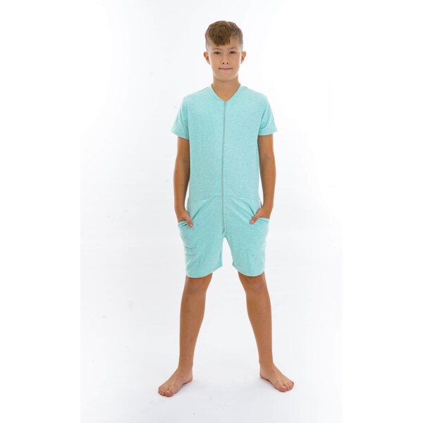 Dendy Chlapčenský overal pyžamový krátky Light blue Veľkosť: 128 63228744