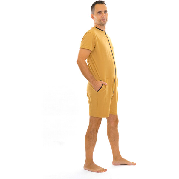 Dendy Pánsky overal pyžamový krátky Sand Veľkosť: XXL 63228734