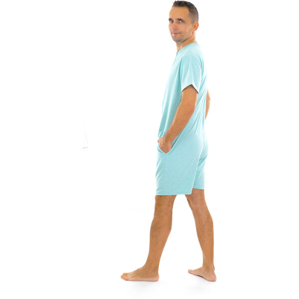 Dendy Pánsky overal pyžamový krátky Light blue Veľkosť: XXL 63228736