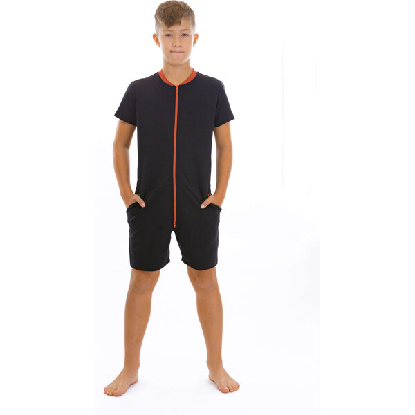 Dendy Chlapčenský overal pyžamový krátky Black Veľkosť: 128 63228738