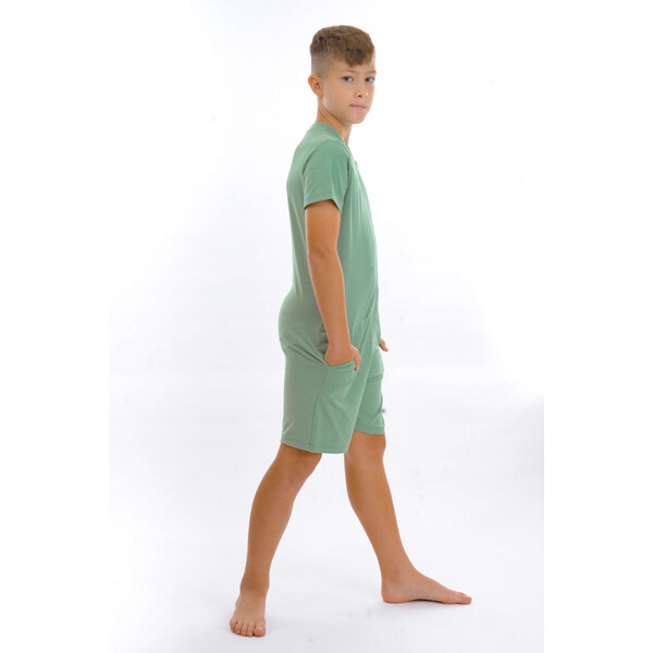 Dendy Chlapčenský overal pyžamový krátky Mint Veľkosť: 128 63228740