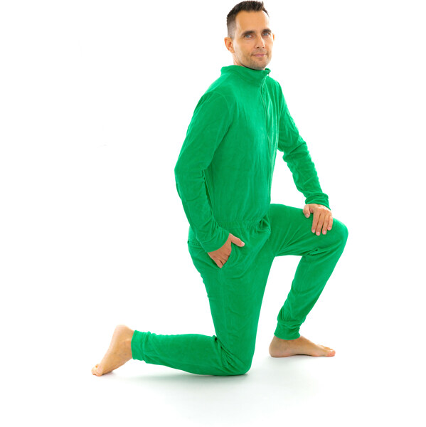 Dendy Pánsky overal plyšový dlhý Classic green Veľkosť: XL 63228772