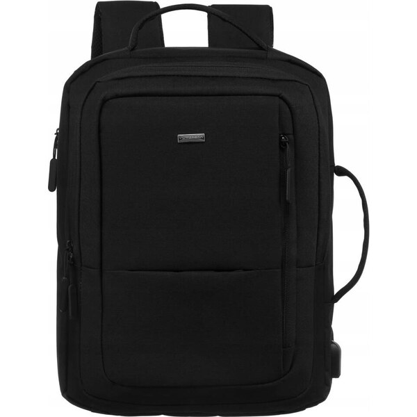 Peterson Čierny športový batoh s USB portom PTN 77706 52671605