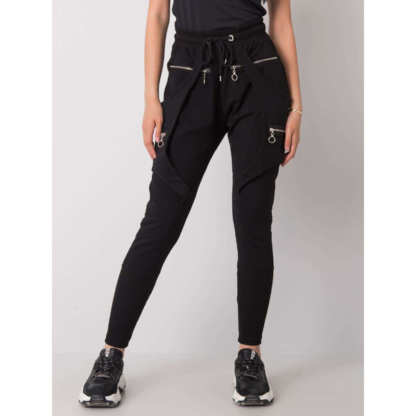 BASIC Čierne dámske tepláky so zipsami -em-DR-ES-21-589.84-black 25543828