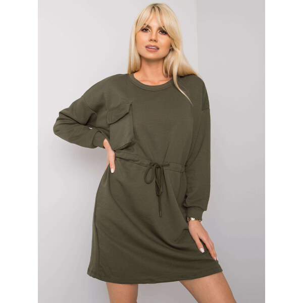 RUE PARIS Khaki dámské mikinové šaty RV-SK-7011.27X-khaki 57948169