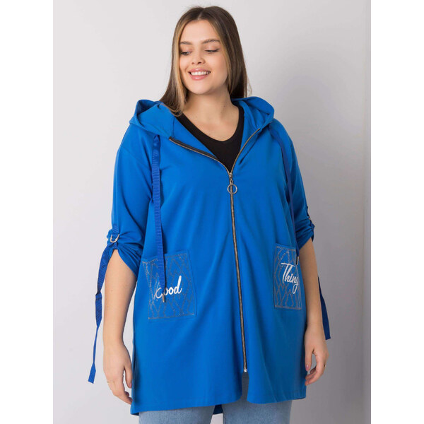 RELEVANCE Modrá dámska mikina na zips s vreckami RV-BL-6795.84-blue 57949103