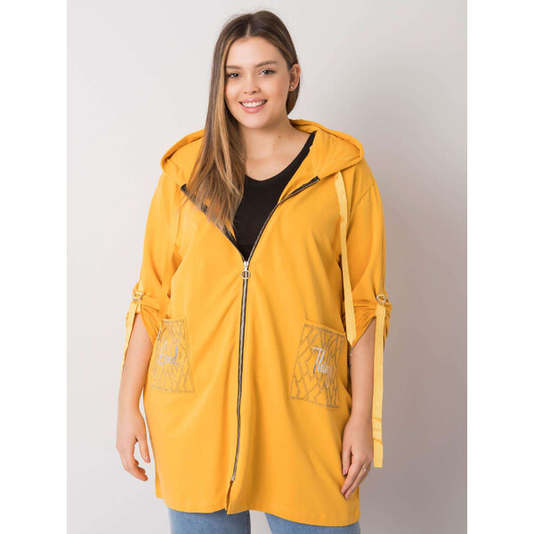 RELEVANCE Žltá dámska mikina na zips s vreckami RV-BL-6795.84-yellow 57949102