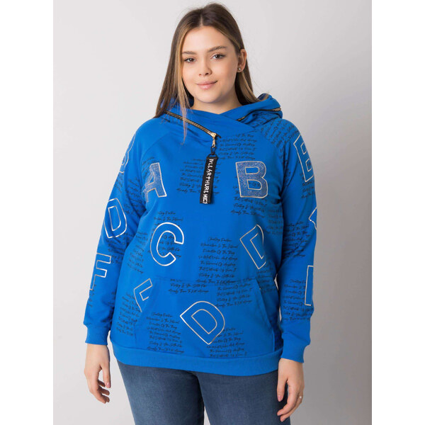 RELEVANCE Modrá dámska mikina s potlačou písmen RV-BL-7218.38-blue 57949106