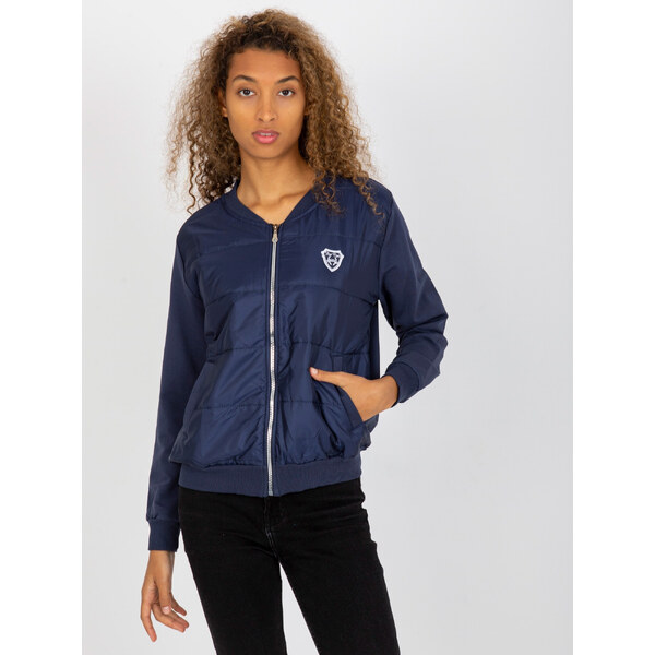 RUE PARIS Tmavomodrá bomber mikina na zips RV-BL-8229.69P-dark blue 57950893