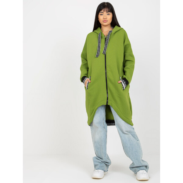 RELEVANCE Svetlozelená dlhá mikina na zips RV-BL-6832.10-light green 57951016