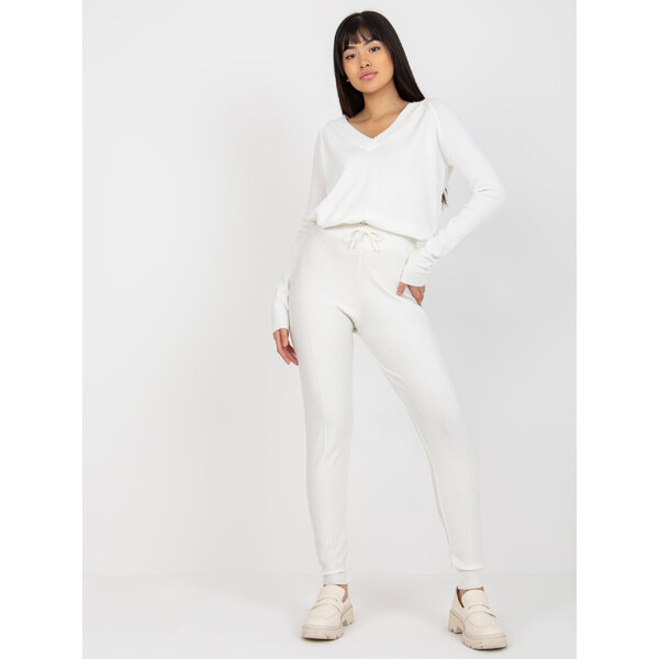 COCO ANGELO Smotanové pletené nohavice -VI-SP-20281.40P-ecru 37266375