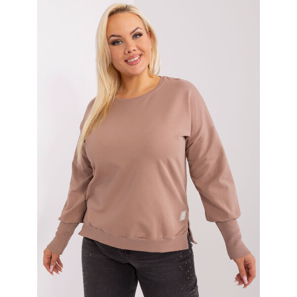 RELEVANCE Tmavobéžová tenká mikina RV-BZ-9144.37-dark beige 57954226