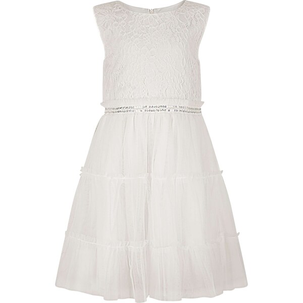 happy girls Šaty striebornosivá / biela 62937640