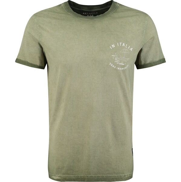 Key Largo Tričko PAZZO tmavozelená / čierna / biela 62937658