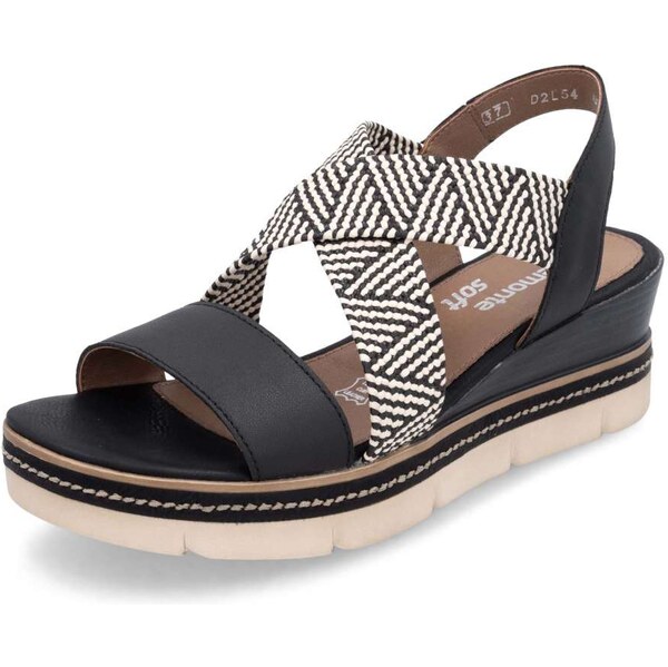 RIEKER Dámske sandále REMONTE D2L54-03 BLACK COMBINATION F/S6 62942431